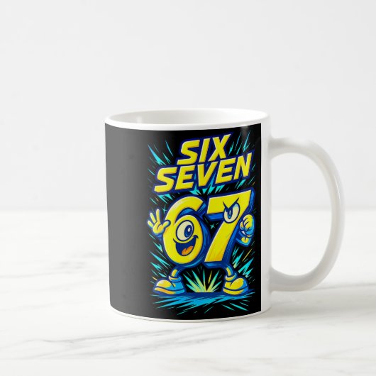 Kids 67 Six Seven Italian Brainrot 6 7 Funny Meme  Kaffeetasse (Rechts)