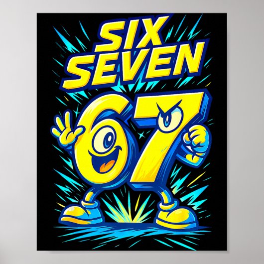 Kids 67 Six Seven Italian Brainrot 6 7 Funny Meme  Poster (Vorne)