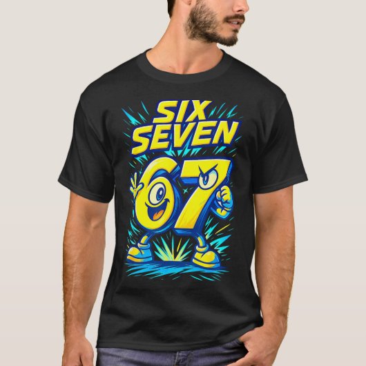 Kids 67 Six Seven Italian Brainrot 6 7 Funny Meme T-Shirt (Vorderseite)