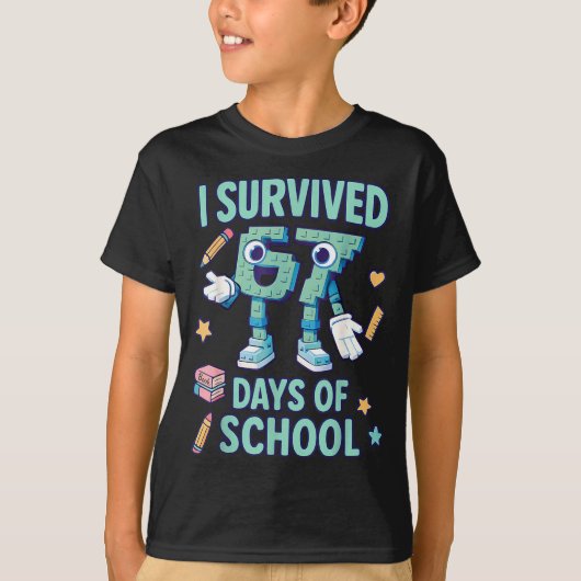 Kids 6-7 Meme I Survived 67 Days Of School T-Shirt (Vorderseite)
