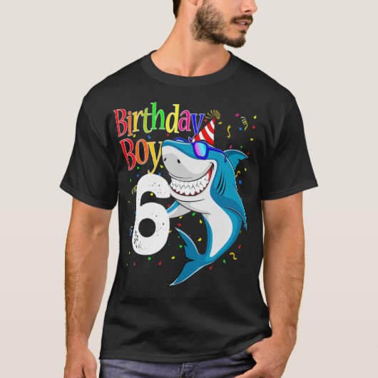 Kids 6th Birthday Boy Shark s JawSome Six  Boys  T-Shirt (Vorderseite)