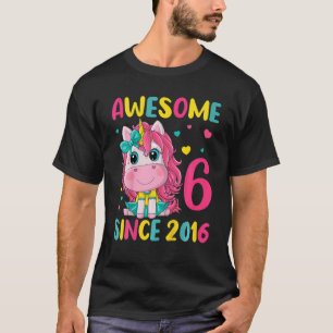 Kids 6Th Birthday Party Unicorn Girl 6 Years Old B T-Shirt