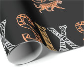 Kids 6th Birthday Party Zoo Tiger Geschenkpapier (Rolleneckpunkt)