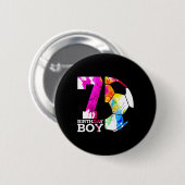Kids 7 Birthday Boy Soccer 7th Birthday  Button (Vorne & Hinten)