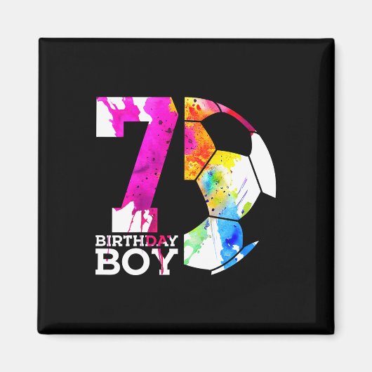 Kids 7 Birthday Boy Soccer 7th Birthday  Magnet (Vorne)