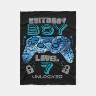 Kids 7. Geburtstag Gamer Level 7 freigeschaltet Vi Fleecedecke