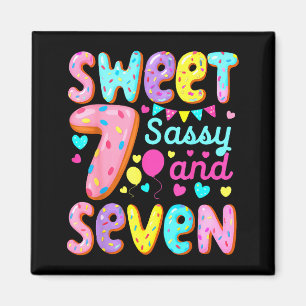 Kids 7. Geburtstag Süße Sy Und Sieben Geburtstagsm Magnet