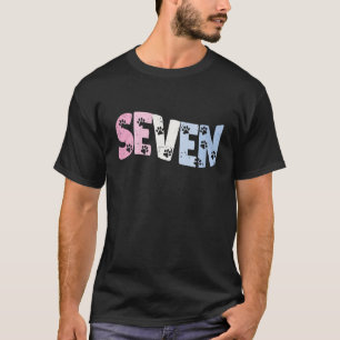 Kids 7 Year Old Cute Dog Paw Birthday Girl 7th B d T-Shirt