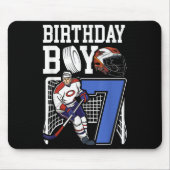 Kids 7 Year Old Ice Hockey Themed Birthday Party 7 Mousepad (Vorne)