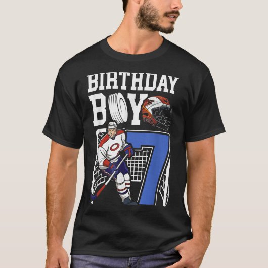 Kids 7 Year Old Ice Hockey Themed Birthday Party 7 T-Shirt (Vorderseite)