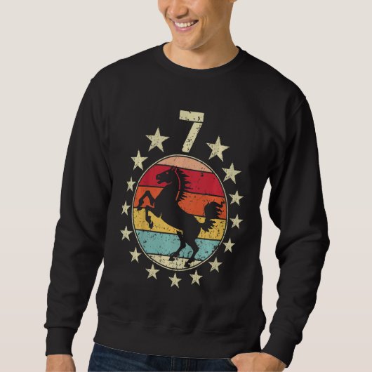 Kids 7th Birthday Horse Seventh 7 Year Old Birthda Sweatshirt (Vorderseite)