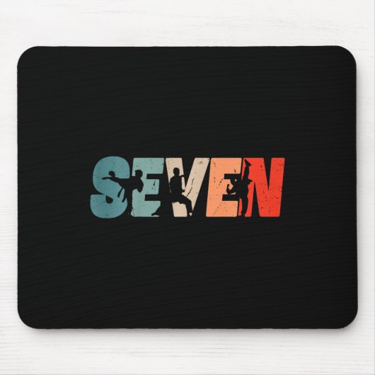 Kids 7th Birthday Karate Fighter 7 Year Old Girls  Mousepad (Vorne)