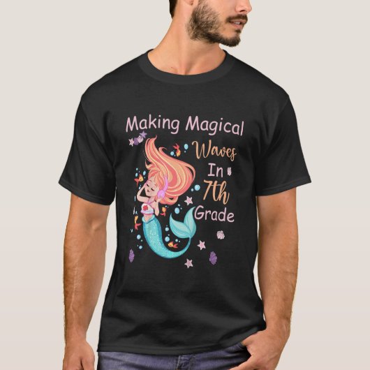 Kids 7th Grade Mermaid Making Magical Waves Kids G T-Shirt (Vorderseite)