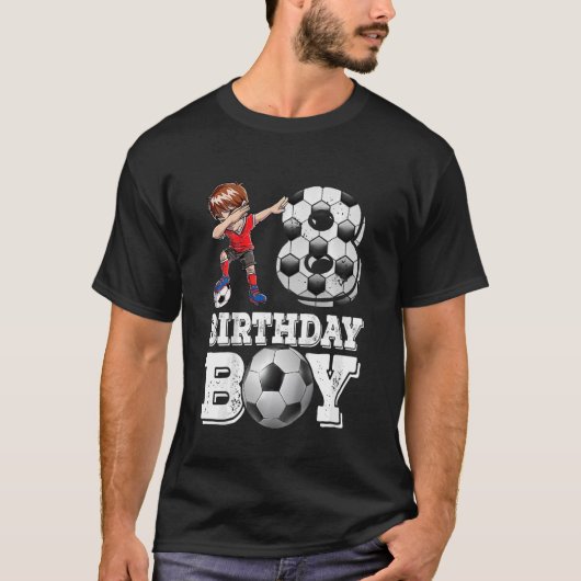 Kids 8 year old Dabbing boy Soccer Player 8th bir T-Shirt (Vorderseite)