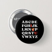 Kids Abc Ich liebe dich Kids Eichhörnchen Valentin Button (Vorne & Hinten)
