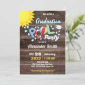 Kids Abschluss Pool Party Einladung (Stehend Vorderseite)