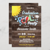 Kids Abschluss Pool Party Einladung (Vorne/Hinten)