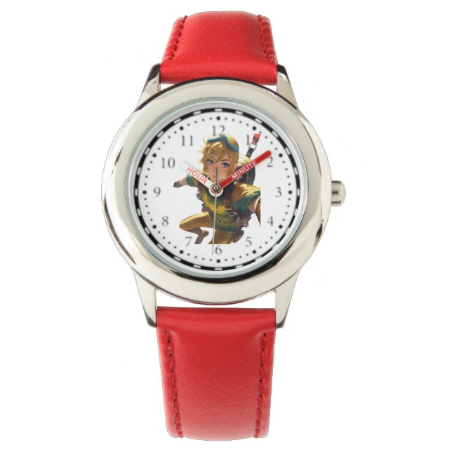 Kid's Adjustable Bezel Stainless Steel watch Armbanduhr (Vorderseite)