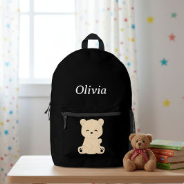 Kids' Adventure Backpack - Explorer Bear and Name Bedruckter Rucksack