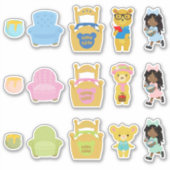 Kids African American Goldilocks & The Three Bars Aufkleber (Vorderseite)