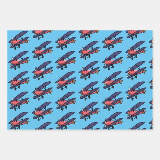 Kids Airplane Trio Geschenkpapier Set (Vorderseite)