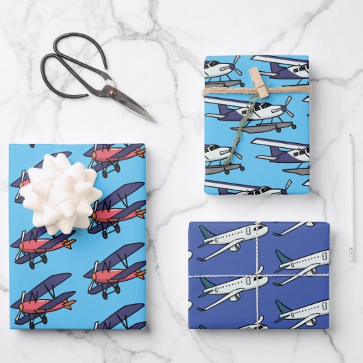 Kids Airplane Trio Geschenkpapier Set (Vorderseite)