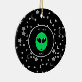 Kids Alien Space Galaxy Personalisiert Weihnachten Keramik Ornament (Rechts)