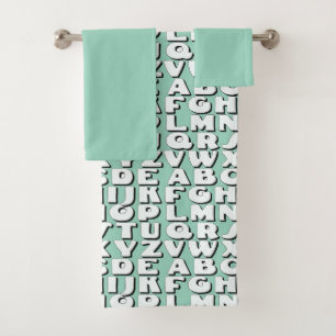 Kids Alphabet Aqua Badhandtuch Set