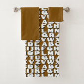 Kids Alphabet Brown Badhandtuch Set (Insitu)
