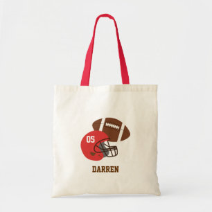 Kids American Football und roter Helm Personalisie Tragetasche