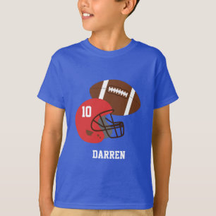 Kids American Football und roter Helm T-Shirt