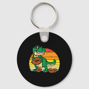 Kids Amerikanischer Fußbll Trex Retro Dinosaurier  Schlüsselanhänger