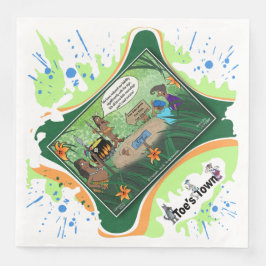 Kids And Cursive | Dry Logic Humor Dinner Napkin Serviette