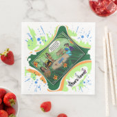 Kids And Cursive | Dry Logic Humor Dinner Napkin Serviette (Beispiel)