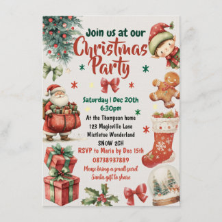 Kids and Family Christmas party invitation Einladung