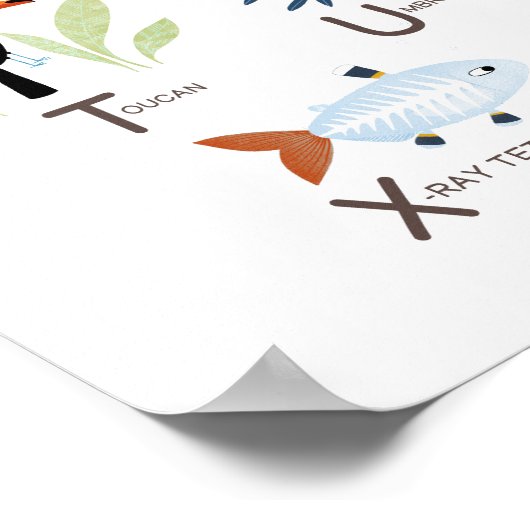 Kids Animal ABC Alphabet Art Poster (Ecke)