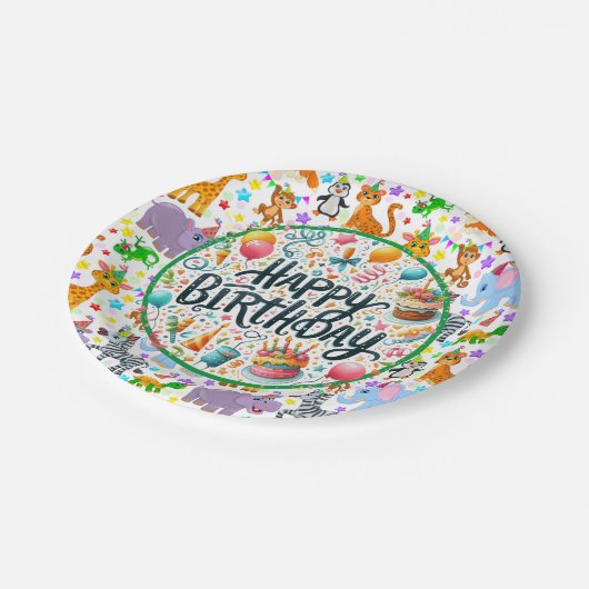 Kids Animal Bash Birthday Paper Teller (Schrägansicht)