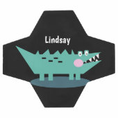 Kids Animal Crocodice Print Monogram Name Fußball (Flach)