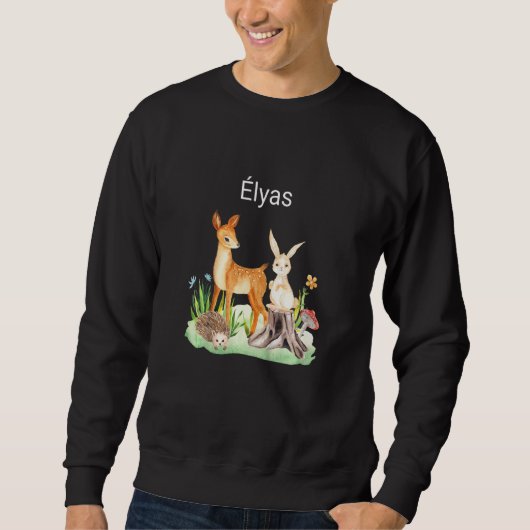 Kids Animal deer rabbit hedgehog Élyas Sweatshirt (Vorderseite)