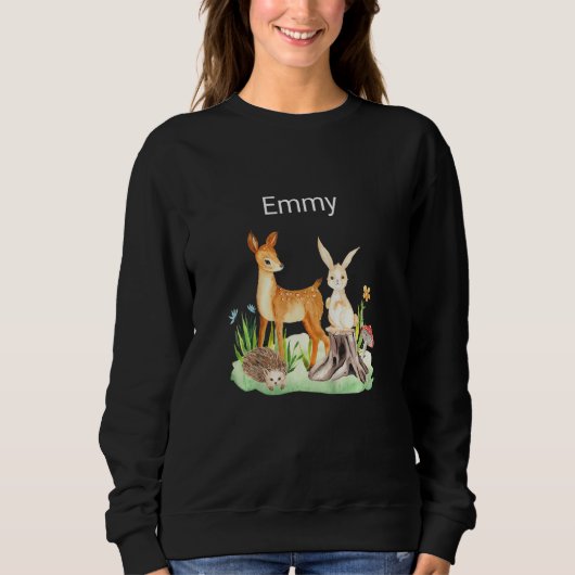 Kids Animal deer rabbit hedgehog Emmy Sweatshirt (Vorderseite)