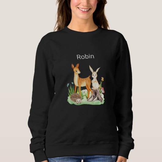 Kids Animal deer rabbit hedgehog Robin Premium Sweatshirt (Vorderseite)