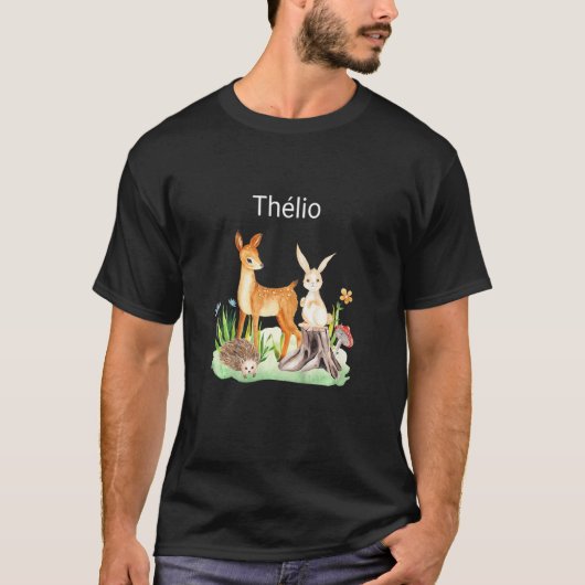 Kids Animal deer rabbit hedgehog Thélio T-Shirt (Vorderseite)