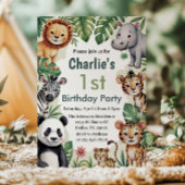 Kids Animal Jungle 1. Geburtstag Party Einladung