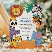 Kids Animal Jungle Birthday Party Einladung