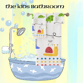 Kids Animal Themed Drawing Badhandtuch Set