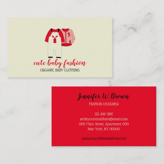 Kids Apparel Doula Baby Bekleidung Visitenkarte (Vorne/Hinten)