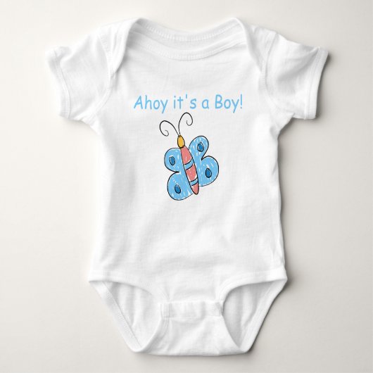 Kids Art Blue Schmetfly Baby Strampler (Vorderseite)