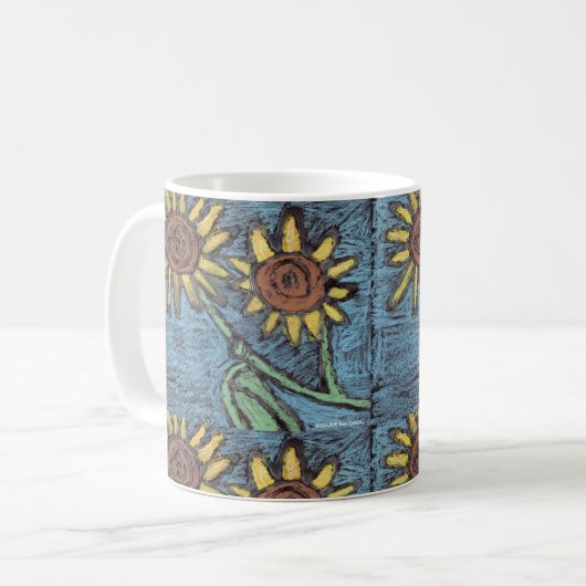 Kids Art for CHOC - Sunflowers Forever Kaffeetasse (Vorderseite Links)