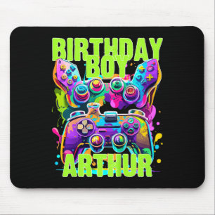 Kids Arthur Birthday Boy Video Game Birthday Gamer Mousepad