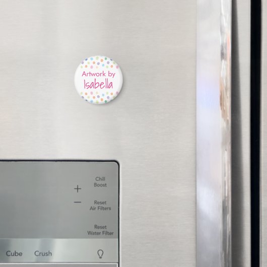 Kids Artwork Name Confetti Dots Magnet (In Situ (Kühlschrank))